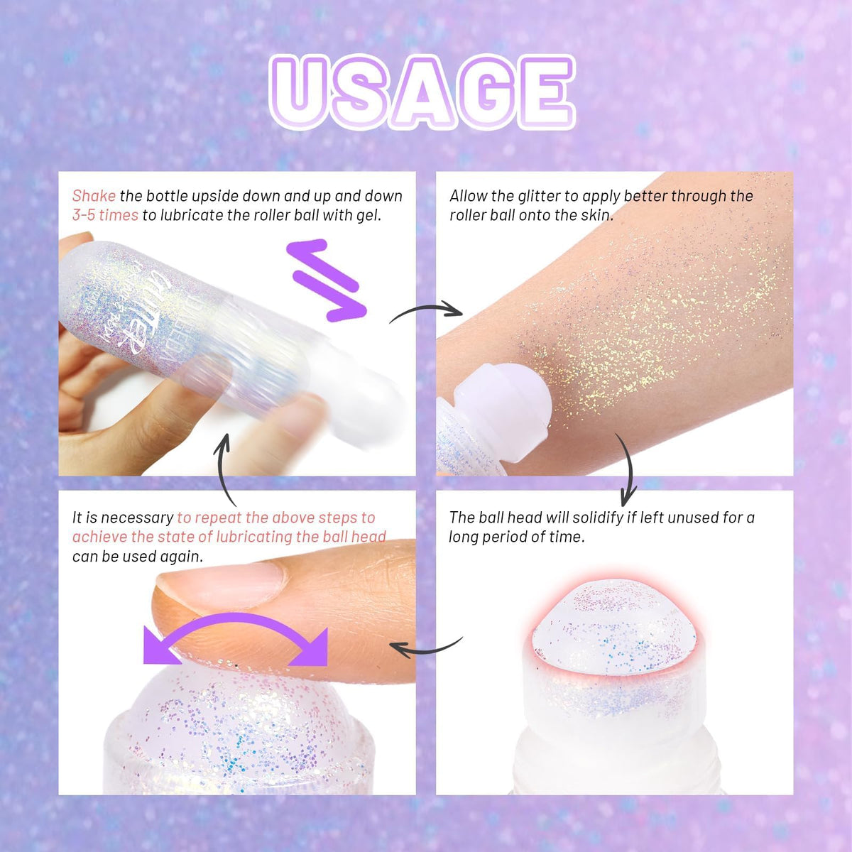 DAGEDA Sparkling Pink Body Glitter Gel packaging details
