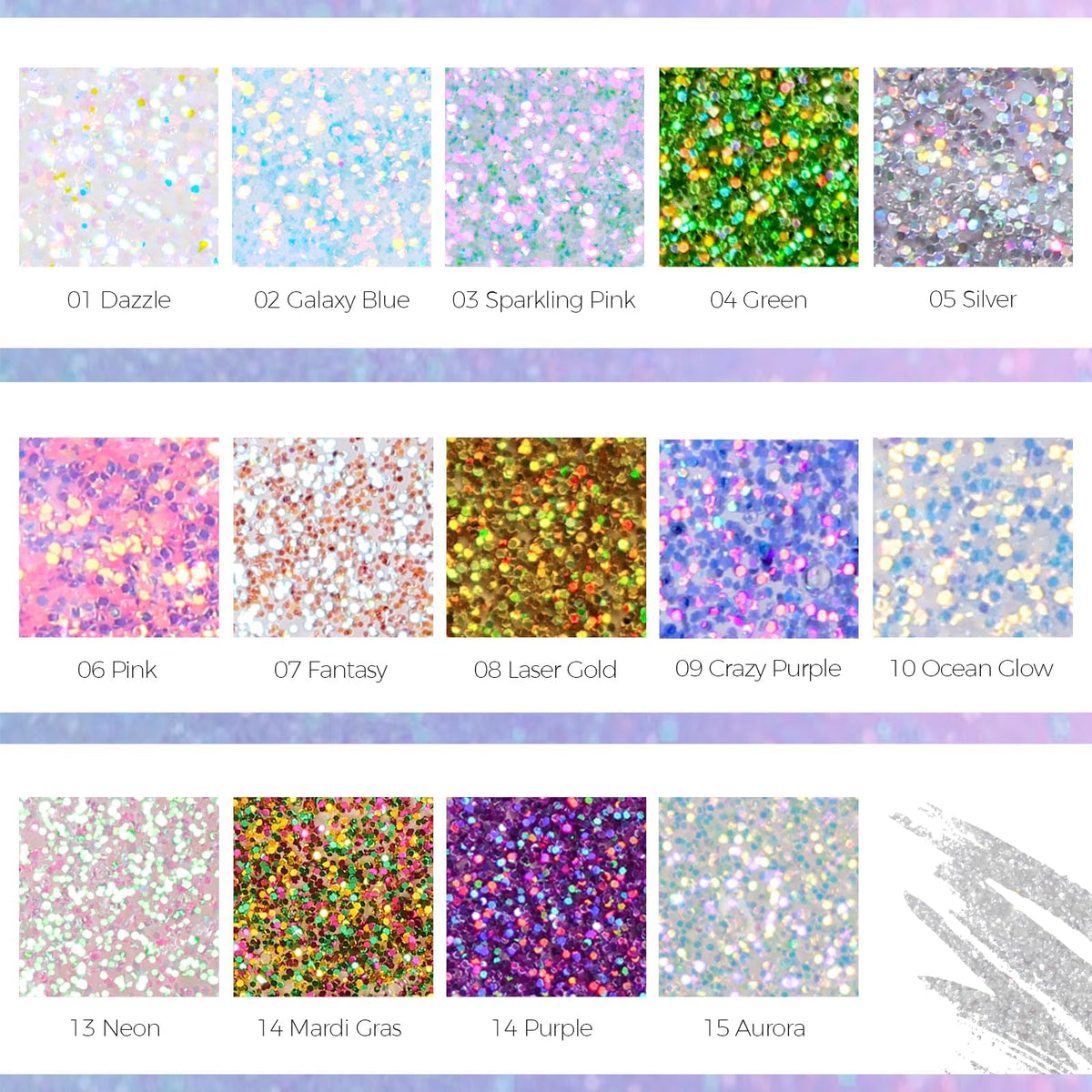 DAGEDA Sparkling Pink Body Glitter Gel with holographic effect