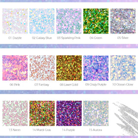 DAGEDA Sparkling Pink Body Glitter Gel with holographic effect