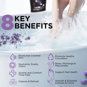 DAILY REMEDY Calming Lavender Foot Soak 16 oz in a bowl