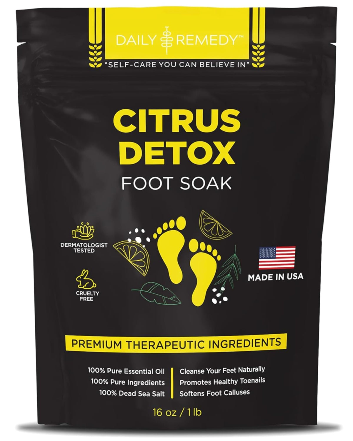 DAILY REMEDY Citrus Detox Foot Soak front view packaging