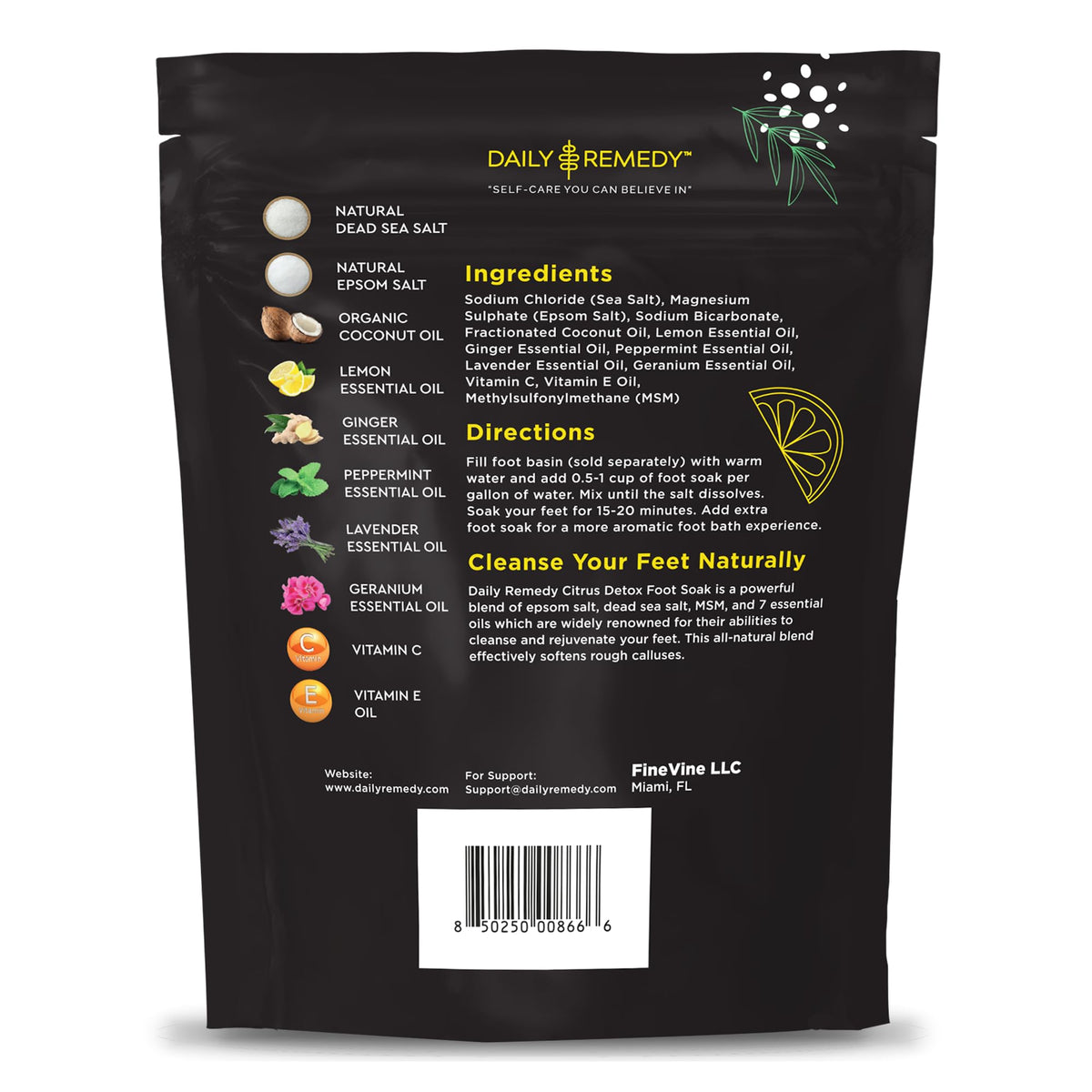 DAILY REMEDY Citrus Detox Foot Soak with Epsom Salt close-up