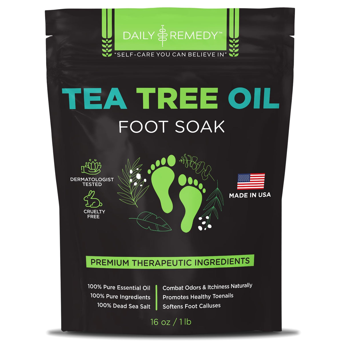 DAILY REMEDY Tea Tree Oil Foot Soak 16oz front view