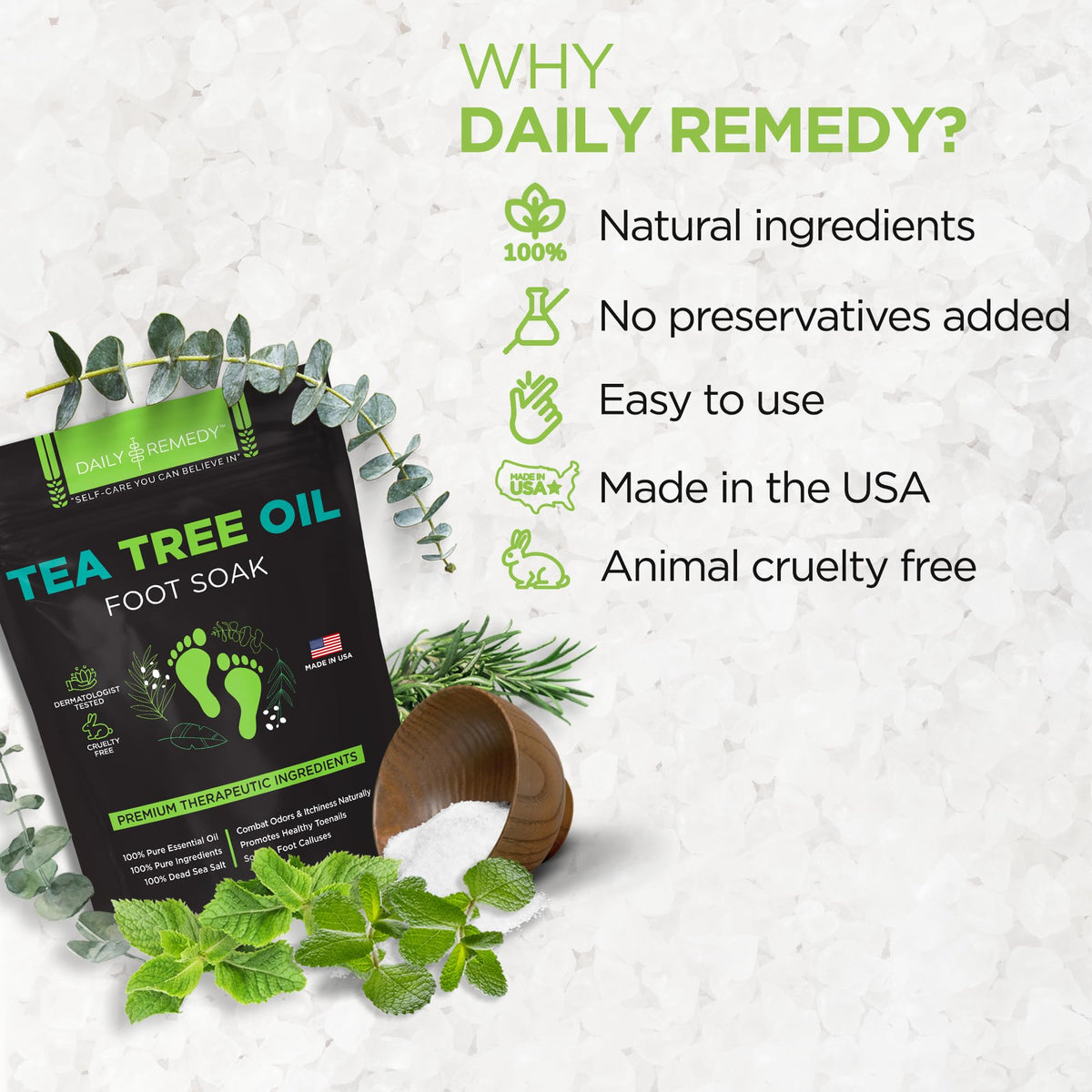 DAILY REMEDY Tea Tree Oil Foot Soak with foot spa