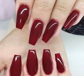 DAISY DND Gel Nail Polish Duo Garnet Red with black base