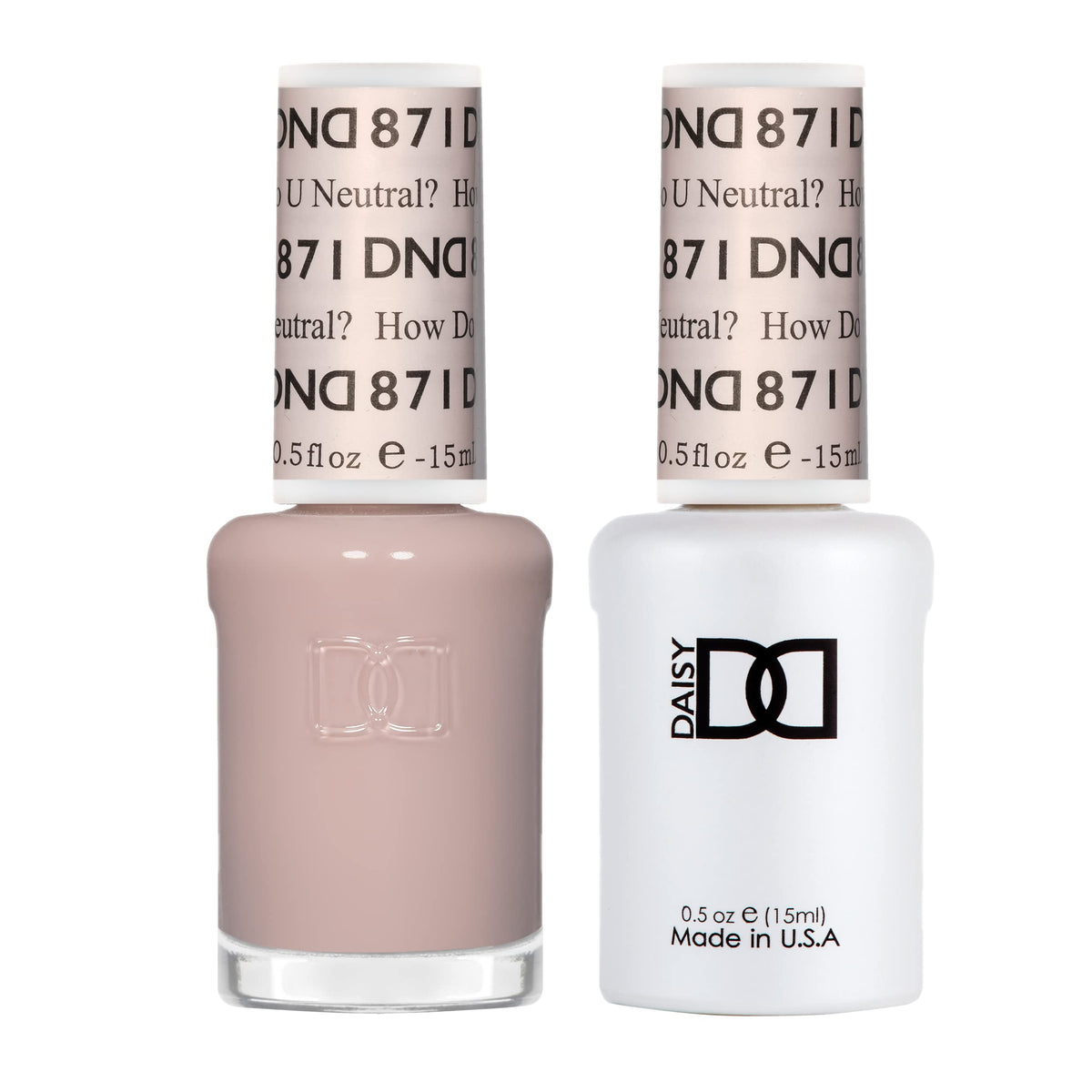DAISY DND Gel Nail Polish Set #871 How Do U Neutral front view
