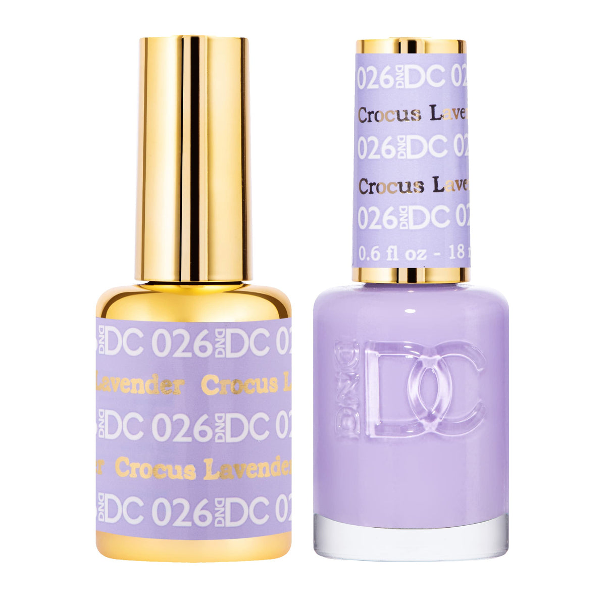 DAISY DND Gel Nail Polish Set Crocus Lavender 026 front view