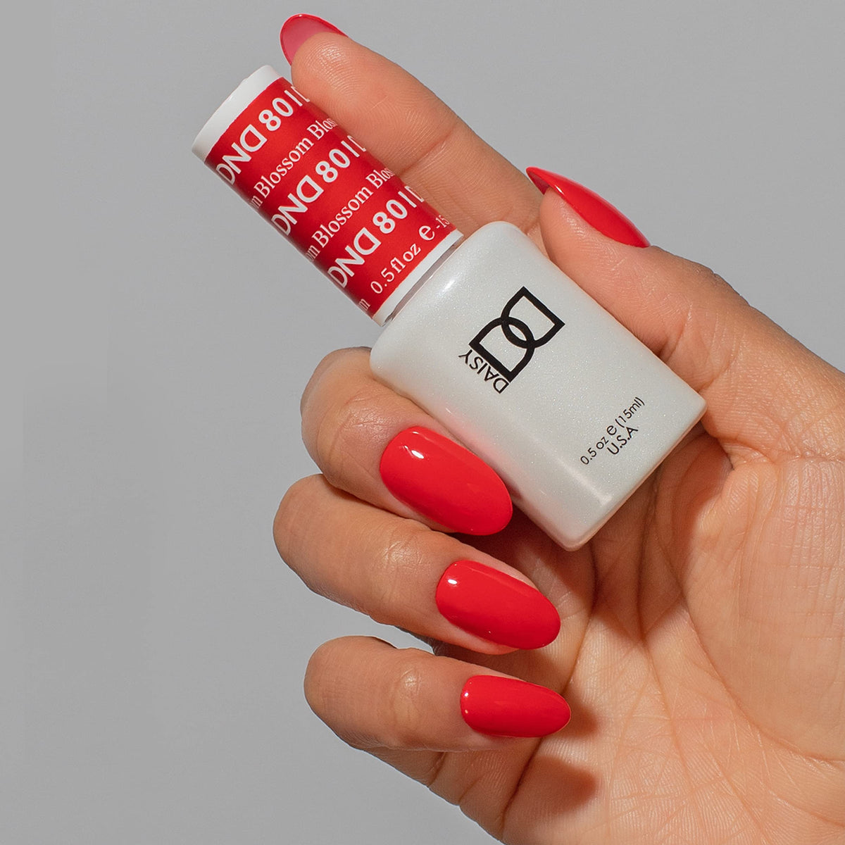 DAISY DND Gel Polish Set Blossom Red back view