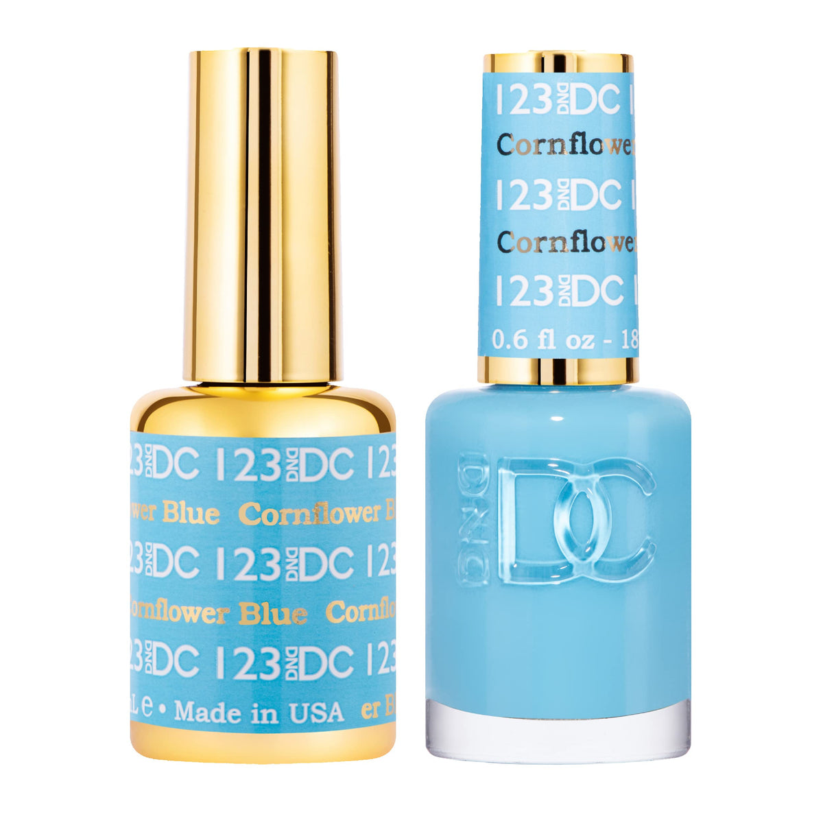 DAISY DND Gel Polish Set Blue Collection 123 Cornflower Blue front view