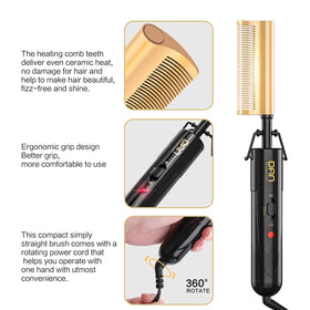 DAN Technology Curved Ceramic Hair Straightener in travel case