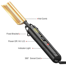 DAN Technology Curved Ceramic Hair Straightener showing dual voltage feature