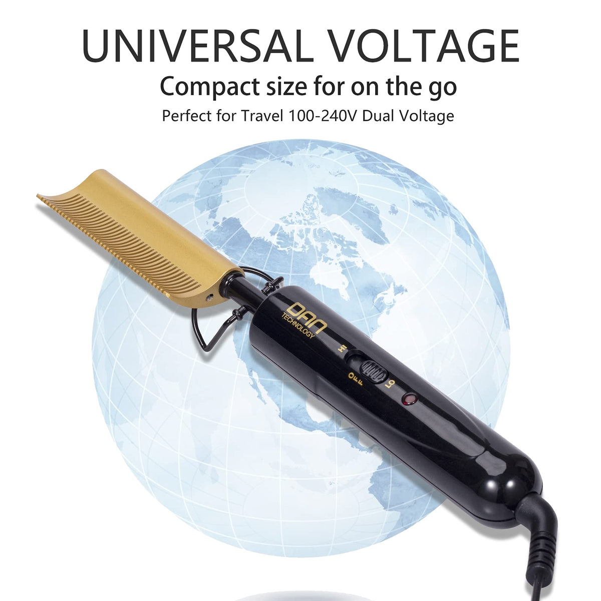 DAN Technology Curved Ceramic Hair Straightener with cord