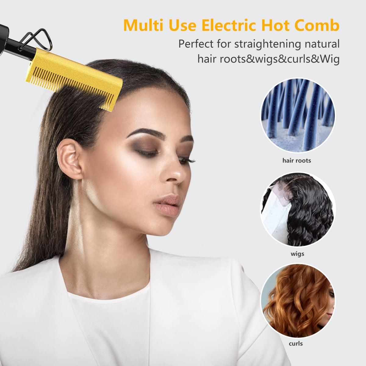 DAN Technology Hot Comb Electric side view with ergonomic design