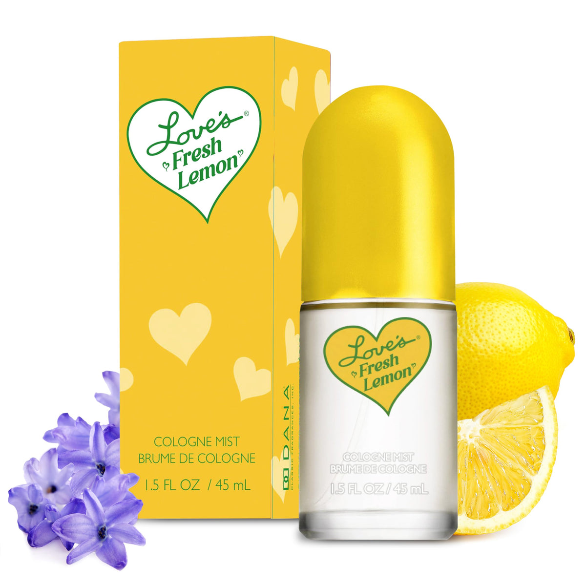 Dana Love's Fresh Lemon Cologne Mist 1.5 Fl. Oz. front view