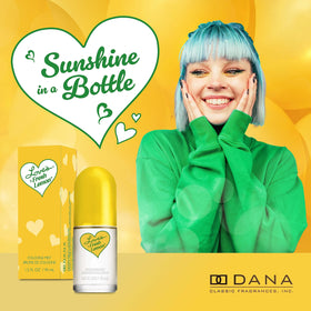 Dana Love's Fresh Lemon Cologne Mist bottle with floral background