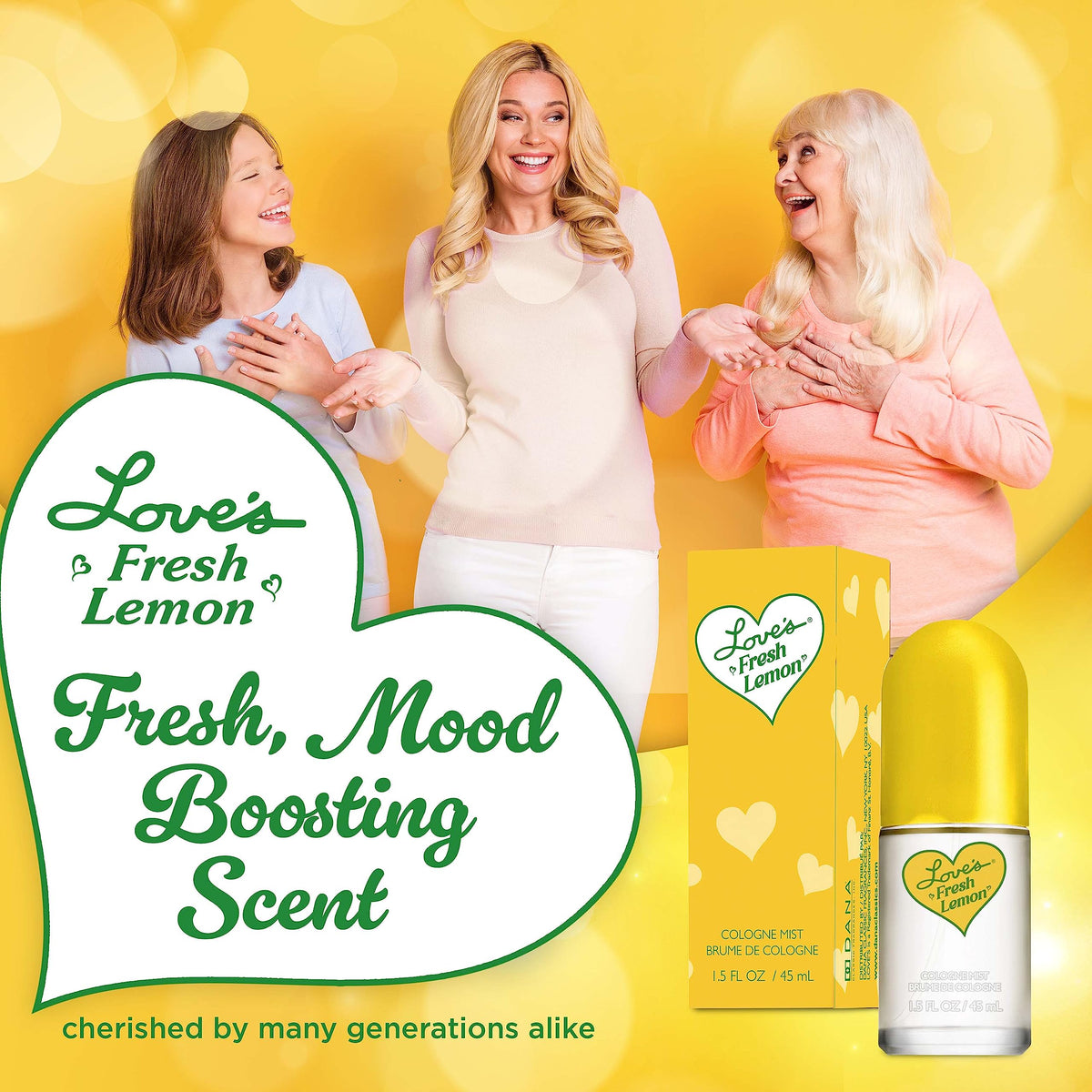 Dana Love's Fresh Lemon Cologne Mist side view showing label