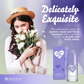 Dana Love's Soft Jasmin Cologne Mist 1.5oz with jasmine flowers