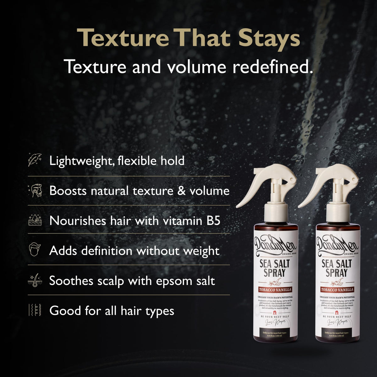 DandyMen Sea Salt Spray for Men back view