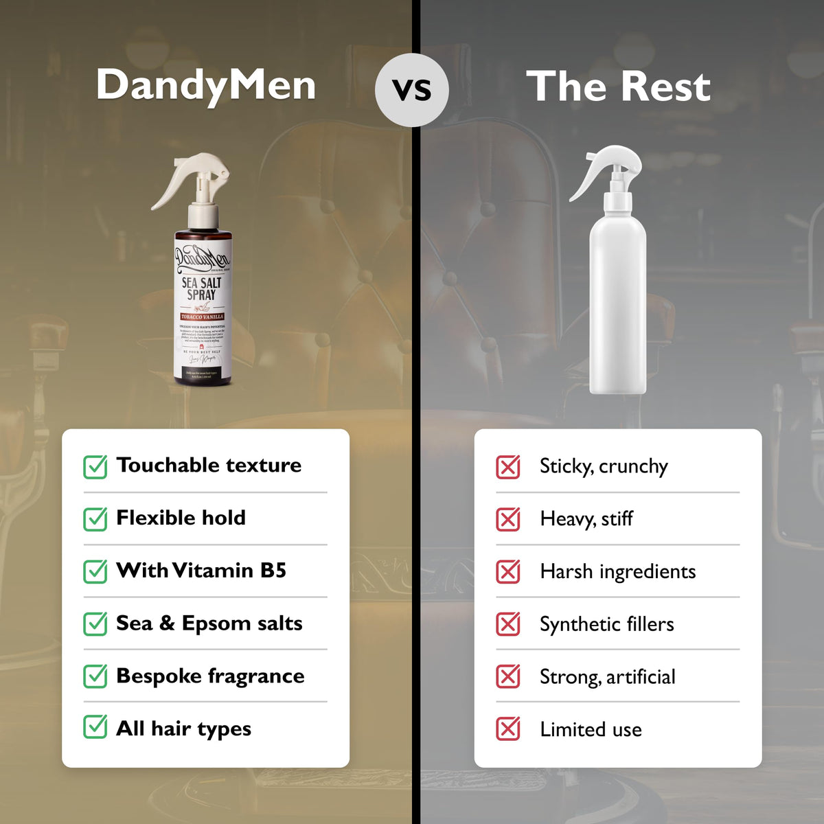 DandyMen Sea Salt Spray for Men with textured hair styling