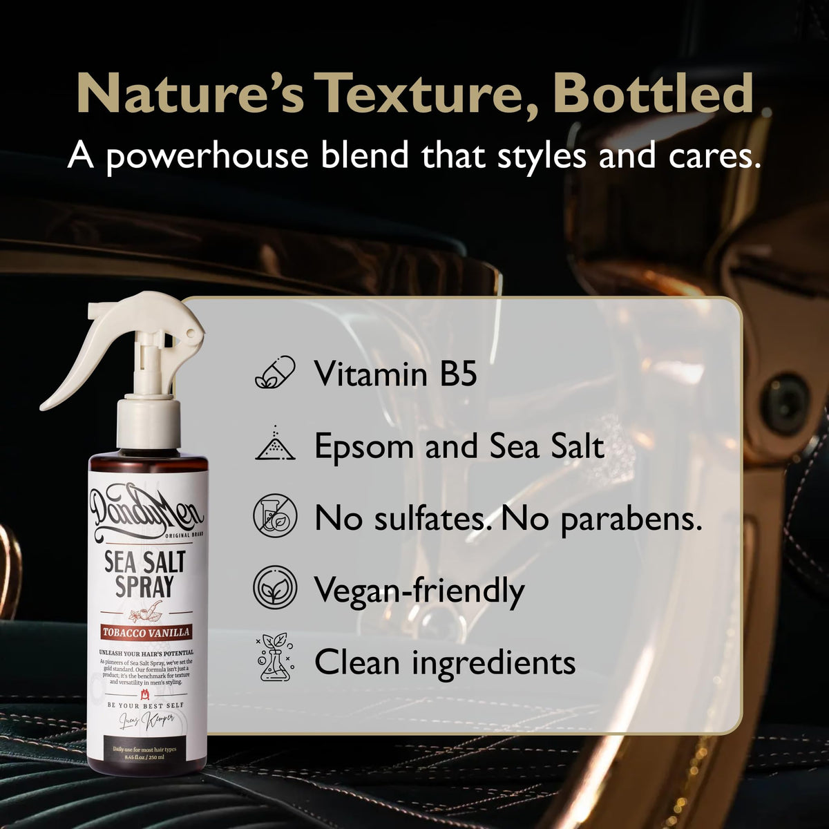 DandyMen Sea Salt Spray with Epsom salt and sea salt ingredients
