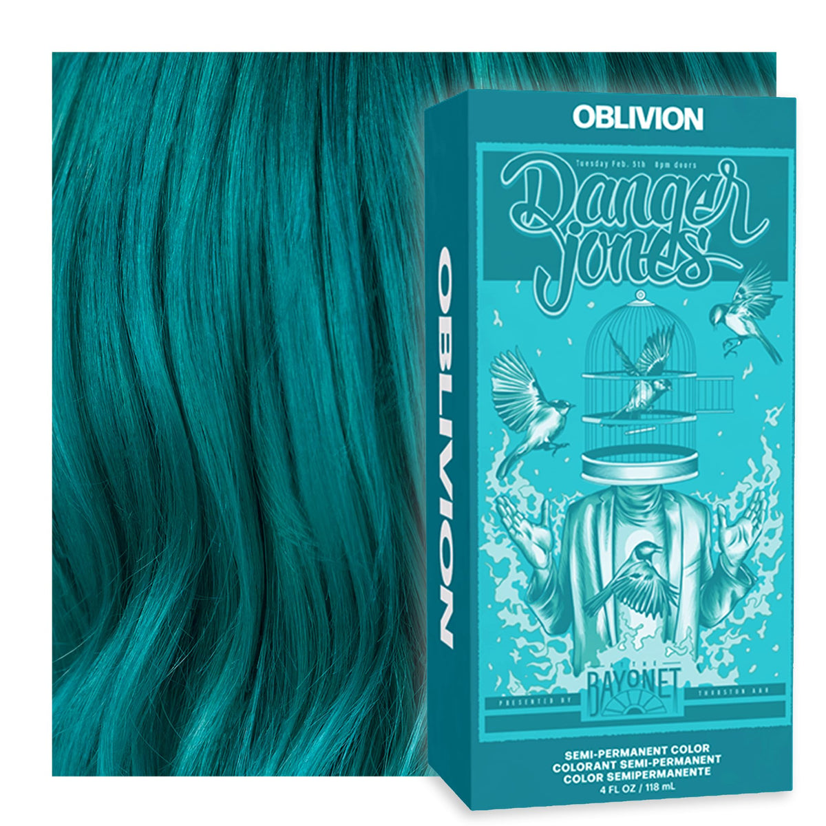 Danger Jones Semi-Permanent Hair Color Oblivion Teal 150g front view