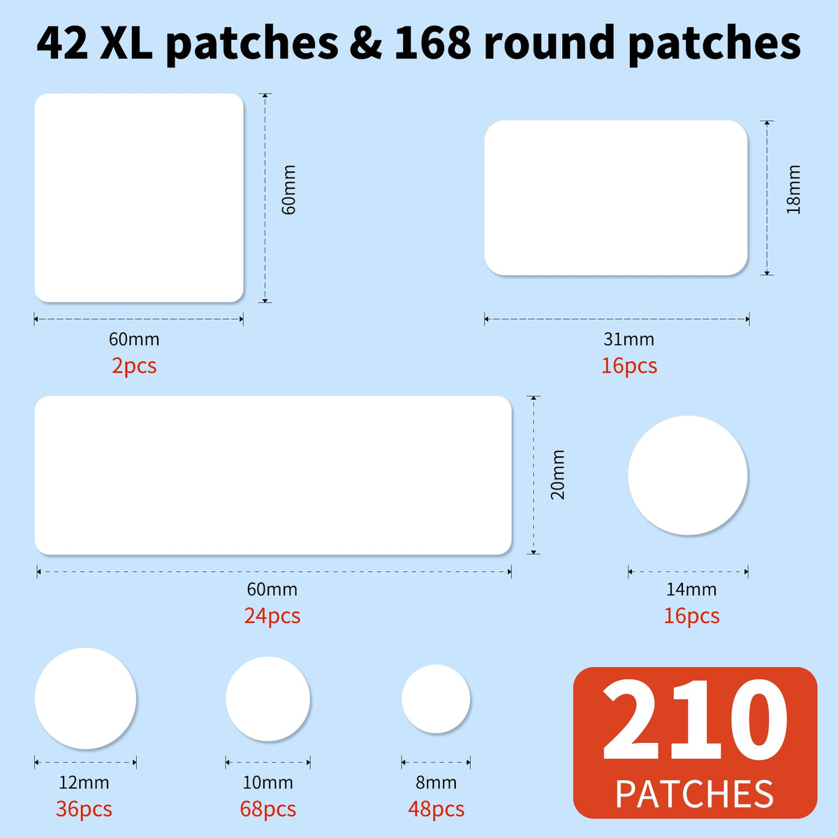Daolyo Large Pimple Patches packaging with 210 counts