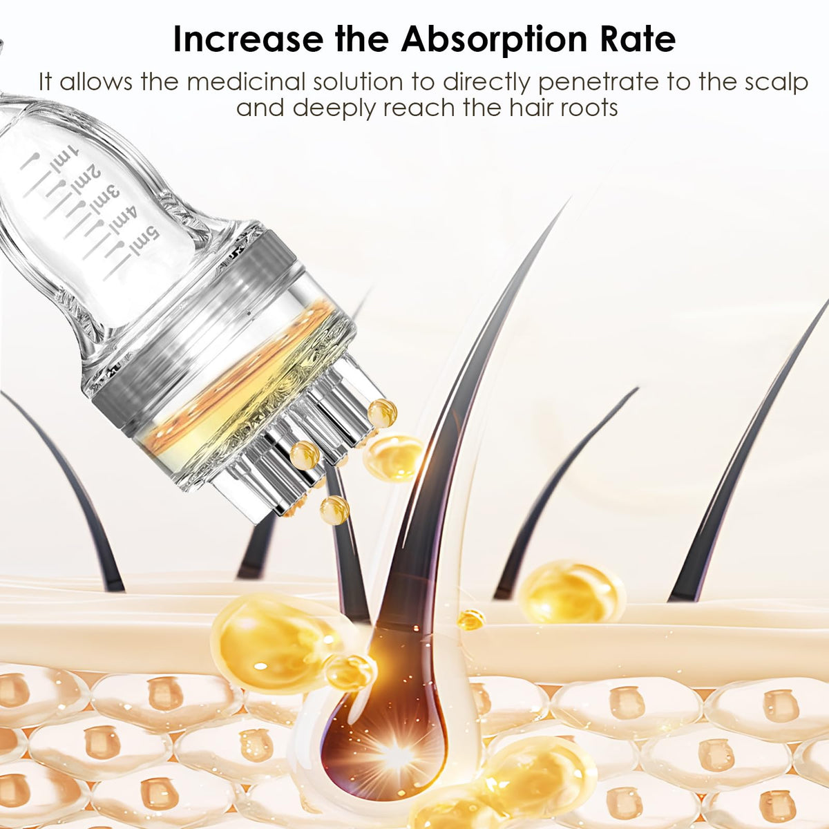 DAPENG Minoxidil Applicator demonstrating liquid flow control