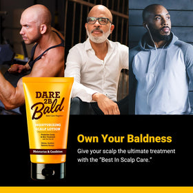 Dare 2B Bald High Time Scalp Moisturizing Lotion in bathroom setting