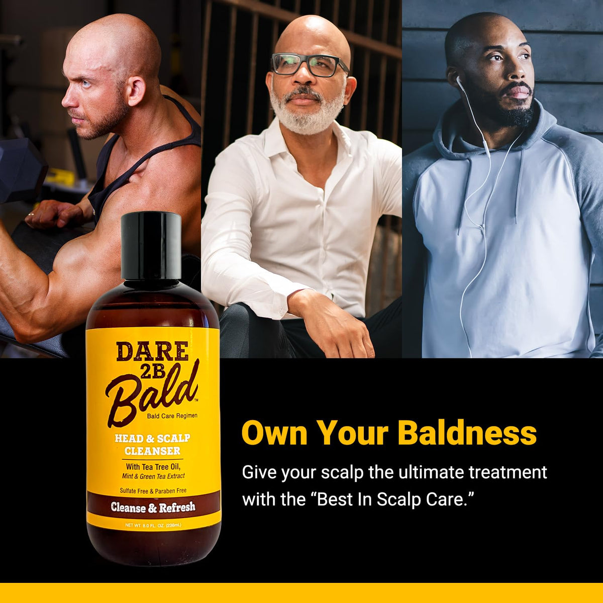 DARE TO BE BALD High Time Head & Scalp Cleanser 8 fl oz with tea tree oil