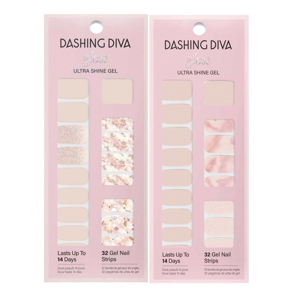 Dashing Diva Crystal Clear nail strip design close-up