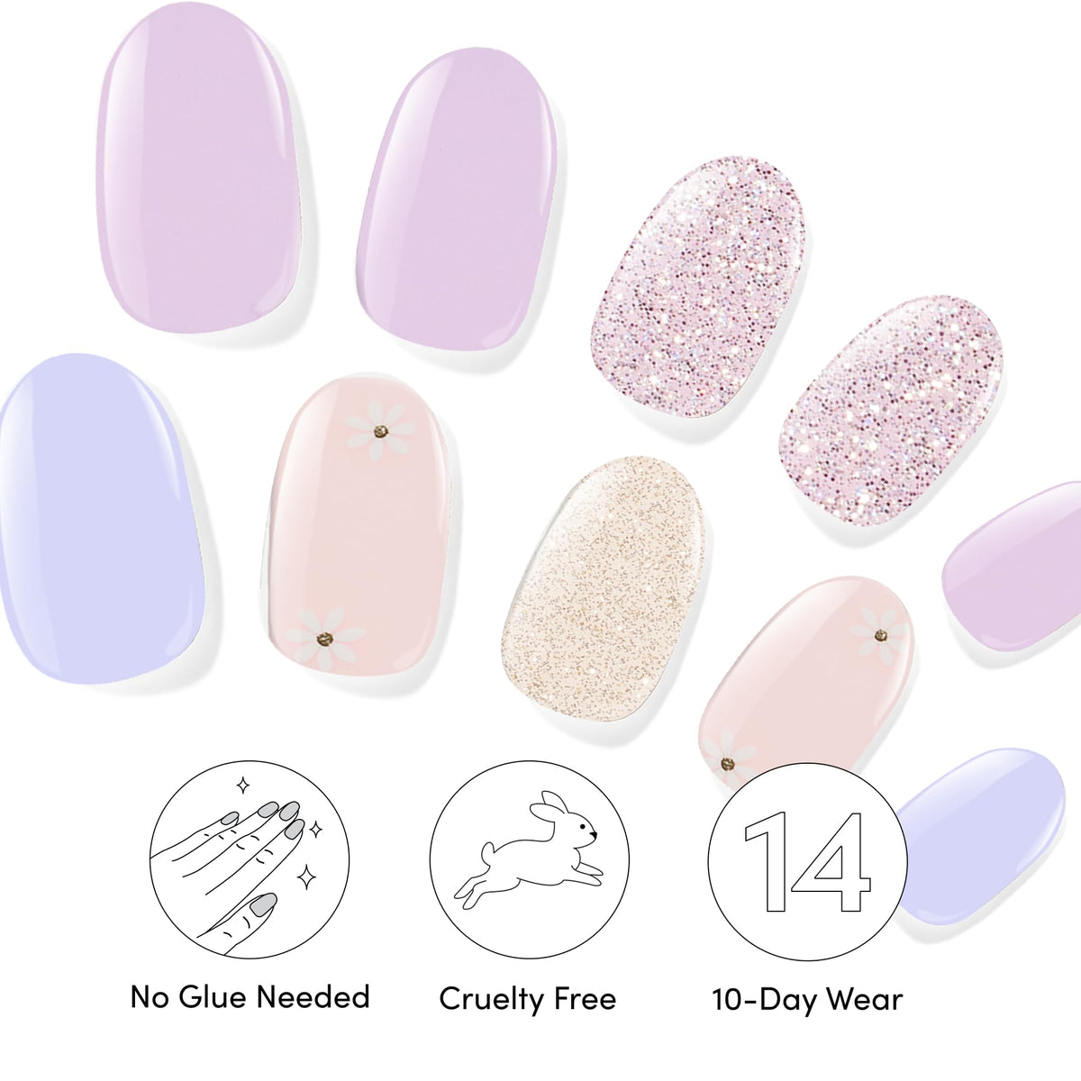 Dashing Diva gel nail strips in various pastel colours