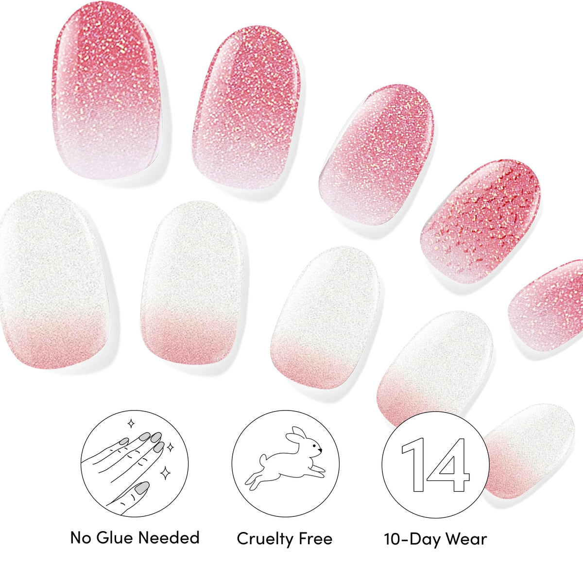 Dashing Diva gel strips displayed with accent and base colours
