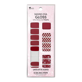 Dashing Diva Gloss Holiday Nail Strips Peppermint Marvel front view