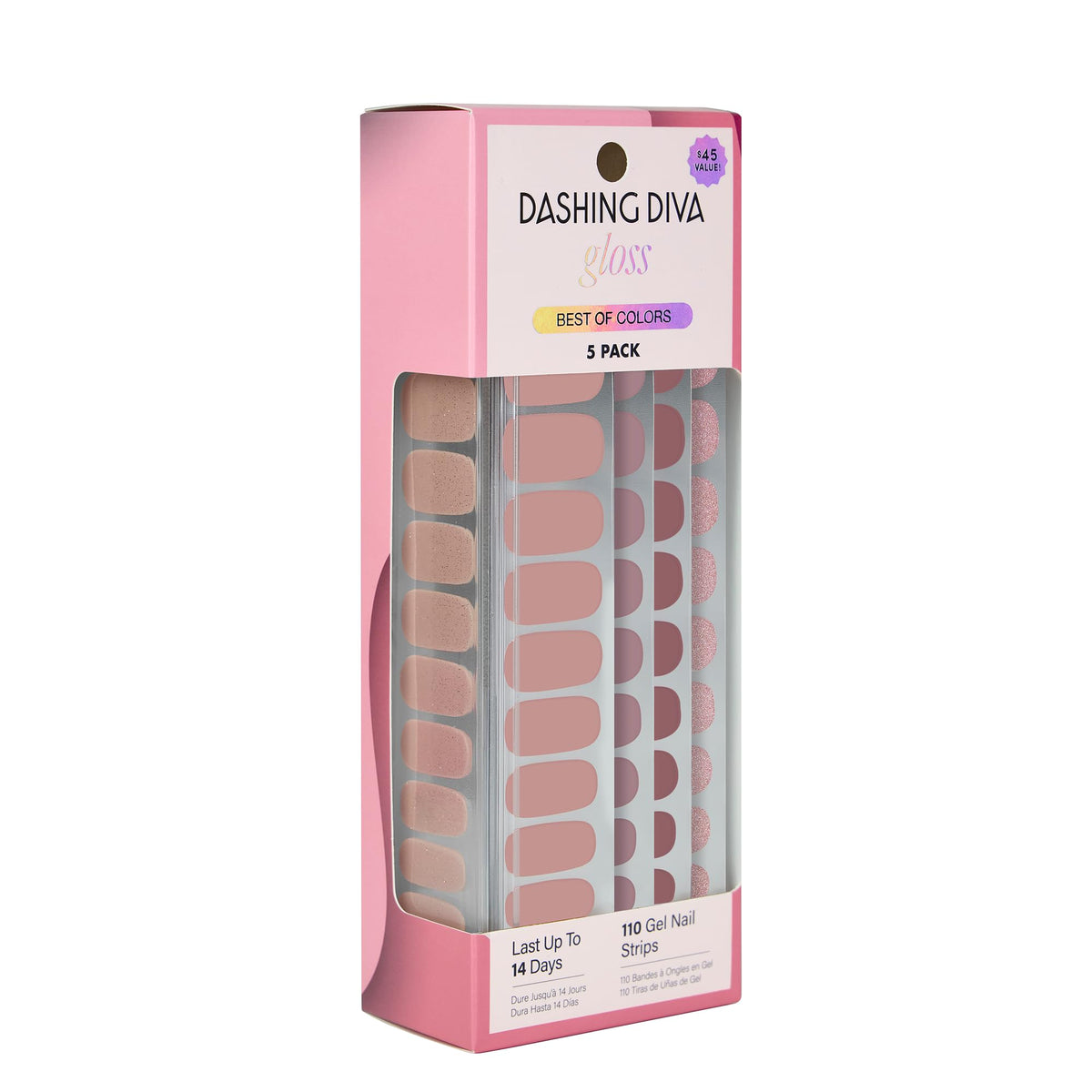 Dashing Diva Gloss Nail Strips 5-in-1 Kit front view with packaging