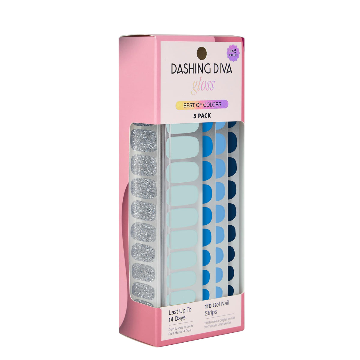 Dashing Diva Gloss Nail Strips 5-in-1 Kit front view with packaging