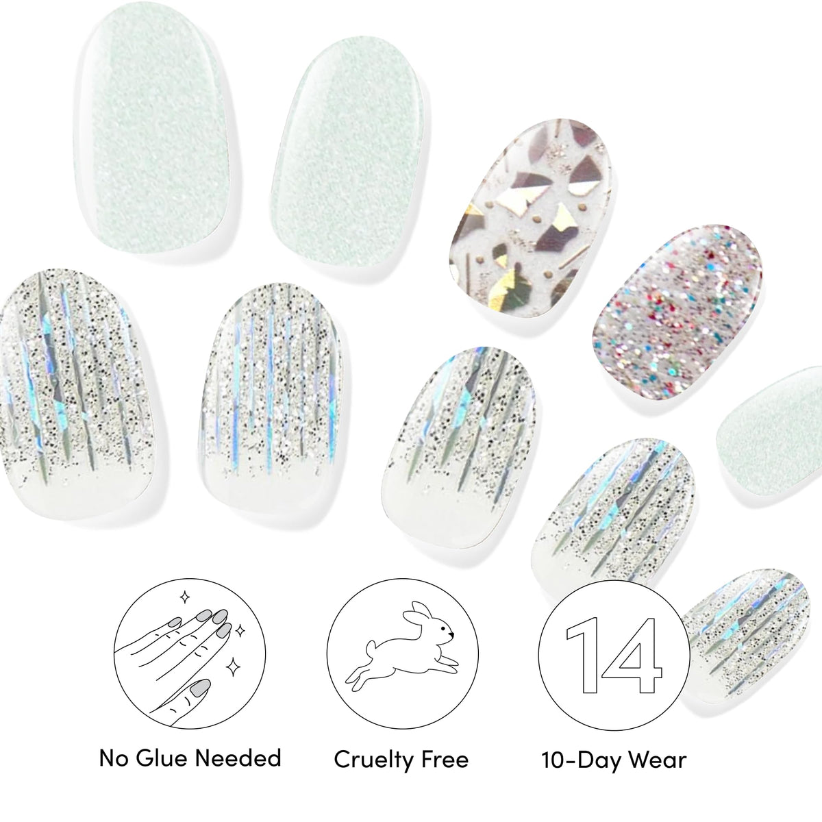 Dashing Diva Gloss Nail Strips applied on nails