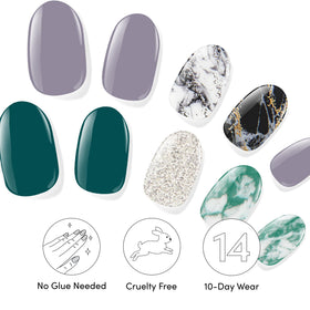 Dashing Diva Gloss Nail Strips Bundle - close-up of Ivy Opal gel strips