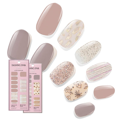 Dashing Diva Gloss Nail Strips Bundle front view with Lavender Dreams and After Glow