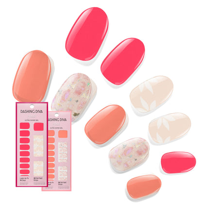 Dashing Diva Gloss Nail Strips Bundle Fruit Punch Petals front view