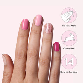 Dashing Diva Gloss Nail Strips close-up of pink gel wraps