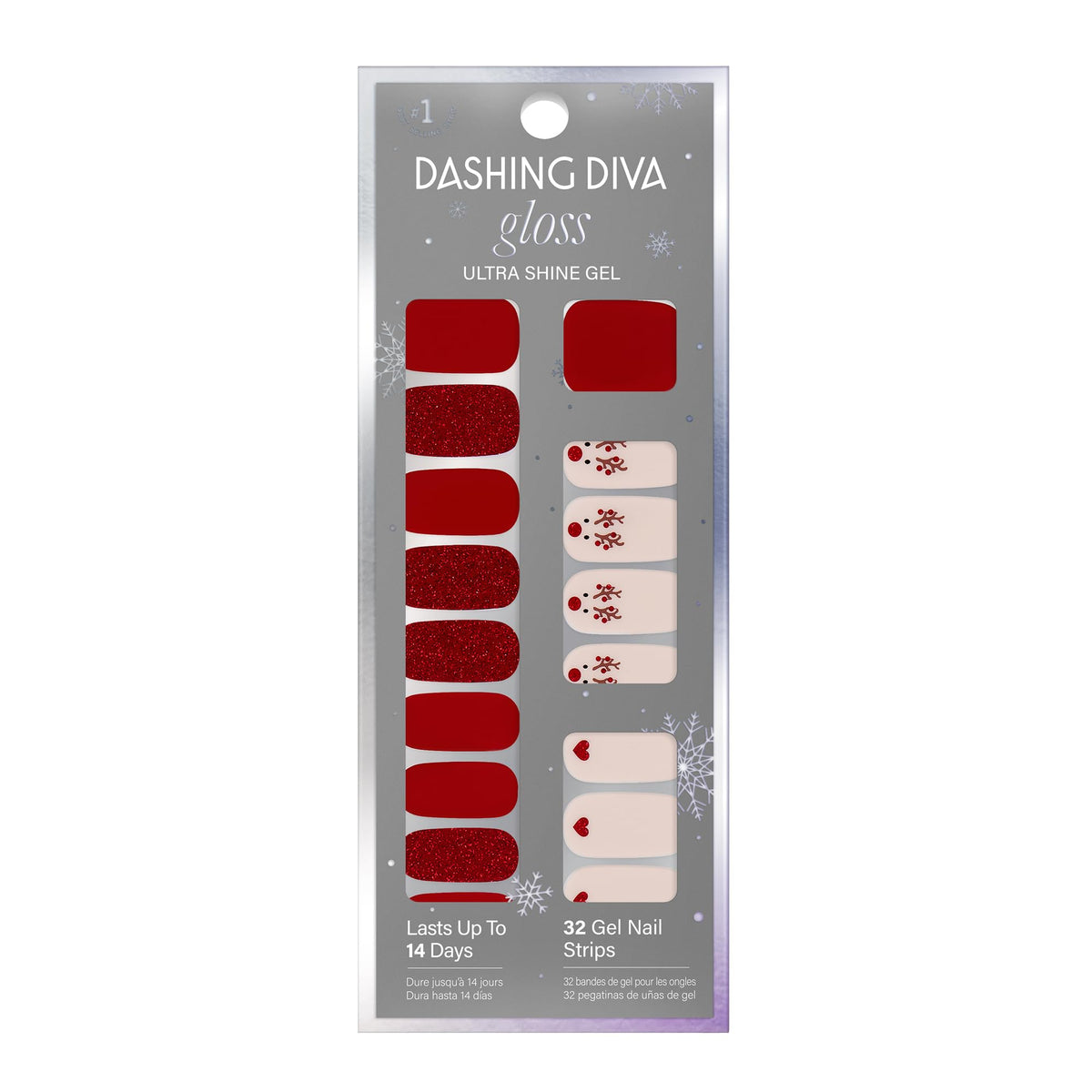 Dashing Diva Gloss Nail Strips Deer Diary front view with gel strips