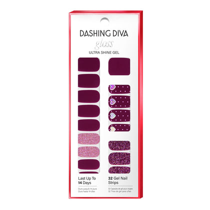 Dashing Diva Gloss Nail Strips pack with 32 wraps and a prep pad