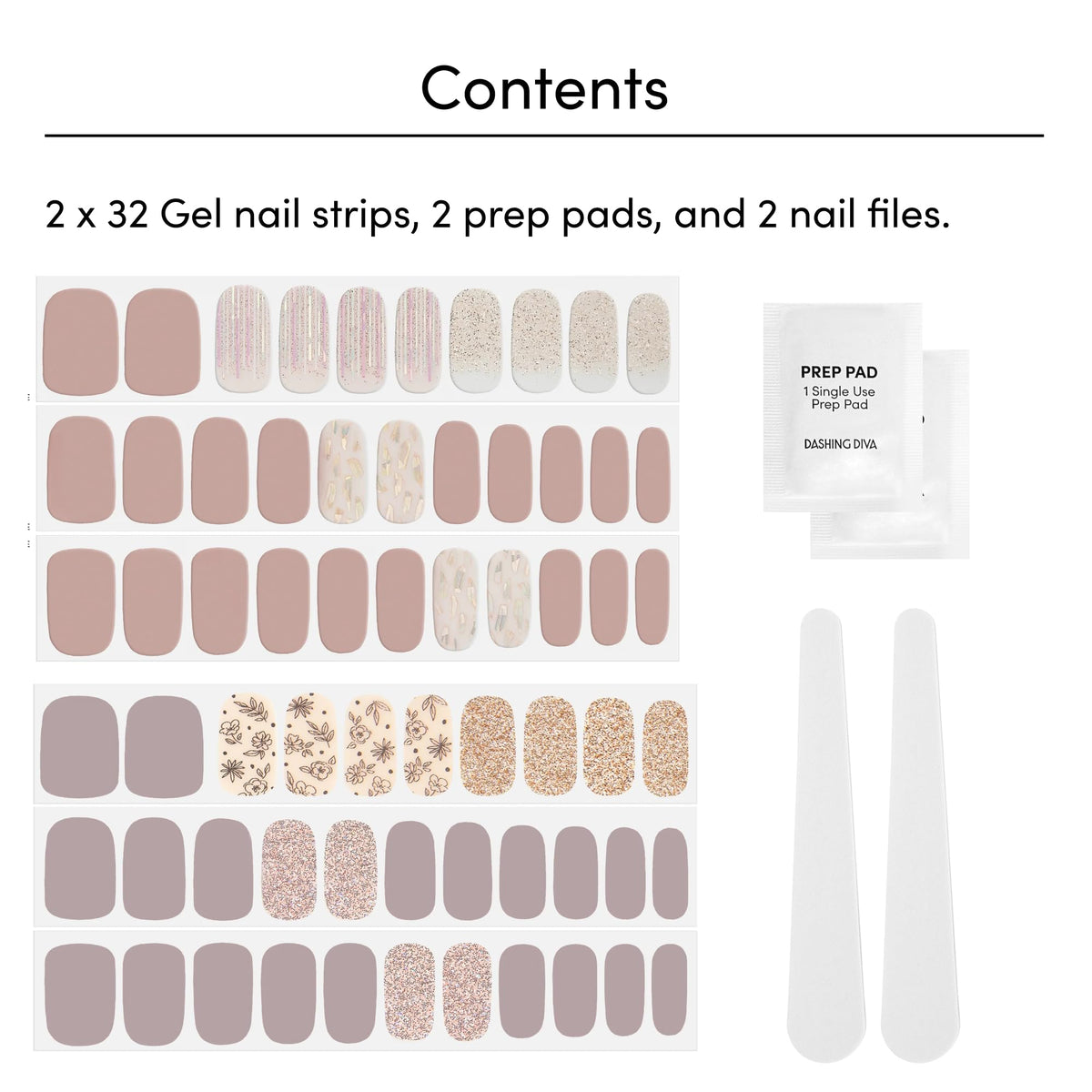 Dashing Diva nail file and prep pad included in the bundle