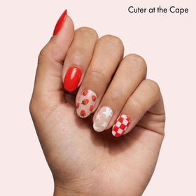 Dashing Diva nail strips application process on nails