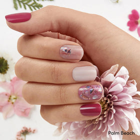 Dashing Diva nail strips application process with prep pad and file