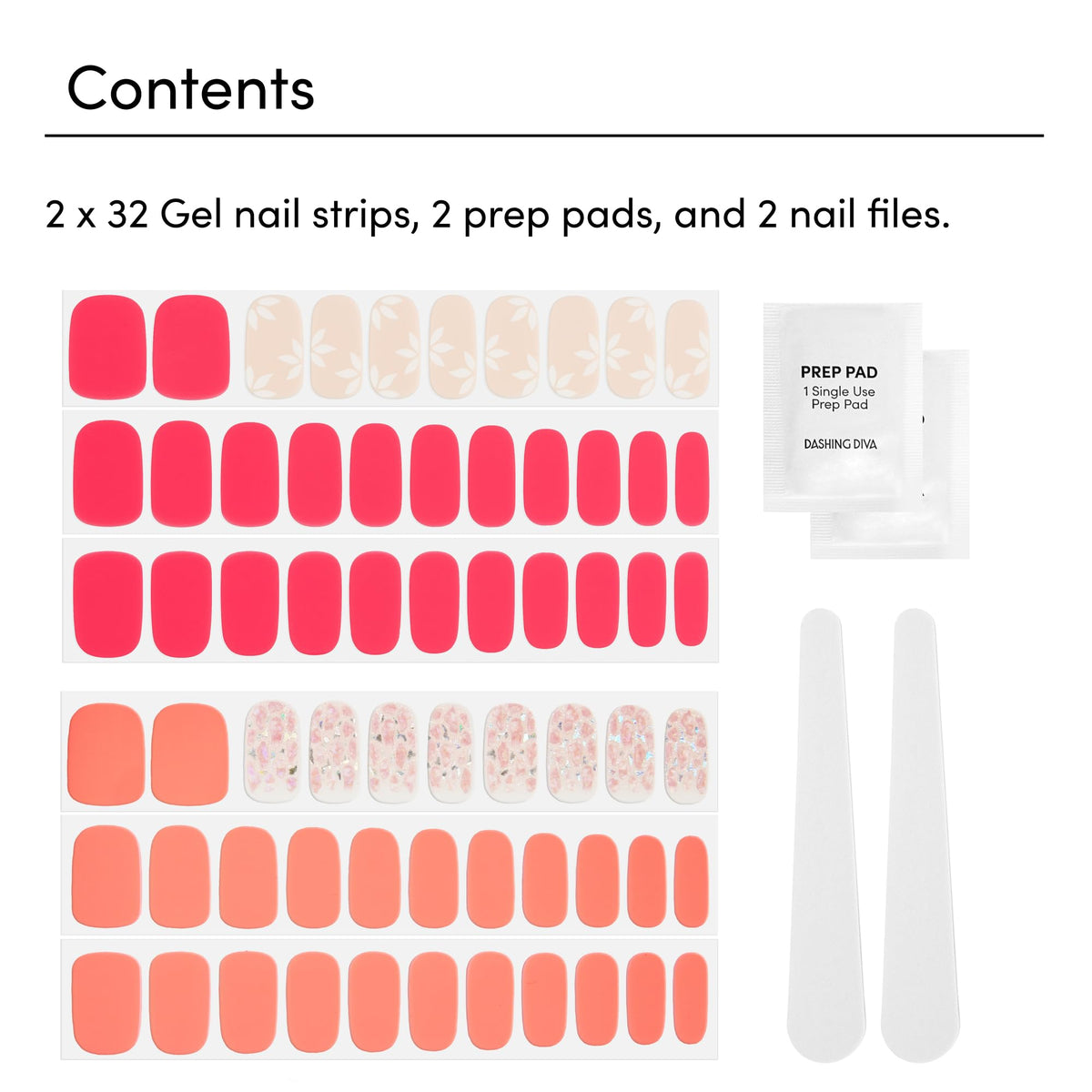 Dashing Diva nail strips applied on nails with glossy finish
