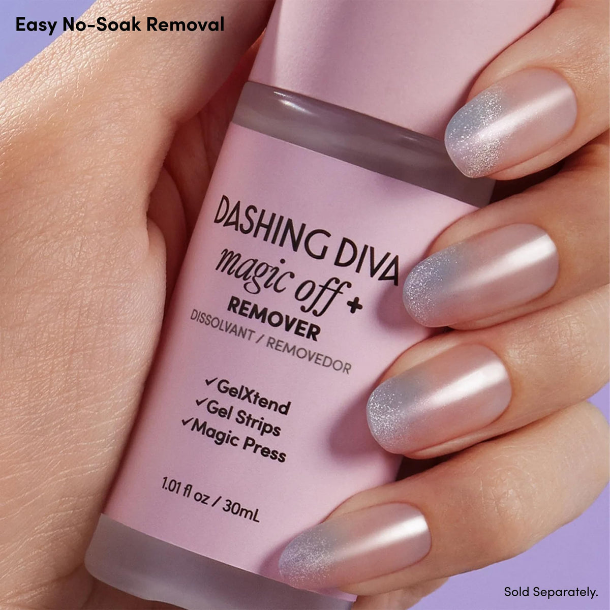 Dashing Diva nail strips displayed with floral background