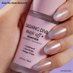 Dashing Diva nail strips displayed with floral background