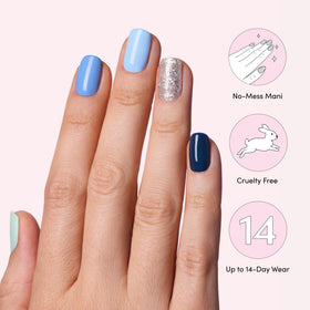 Dashing Diva nail strips on manicured nails