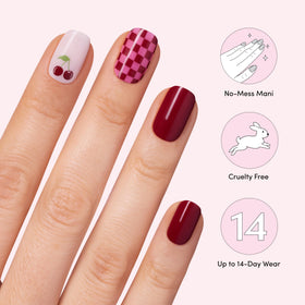 Dashing Diva nail strips set featuring Cha Cha Cherry design